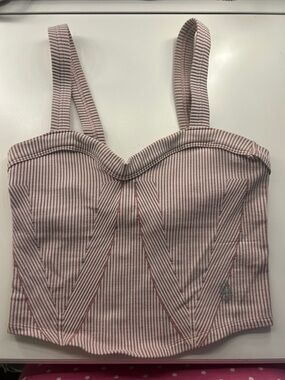 free people pink stripe top